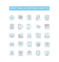 Direct Mail Advertising Services Line Icons