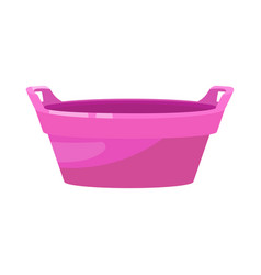 Pink Plastic Tub Or Bowl For Water Flat