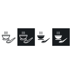 Soup Liner And Solid Icon Set In Black Color