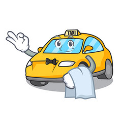 Waiter Taxi Character Mascot Style