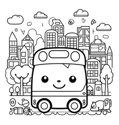 Cute Train In The City For Your Design