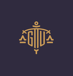 Monogram Gu Logo For Legal Firm With Geometric