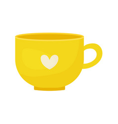 Yellow Small Mug With White Heart Kitchen Utensils