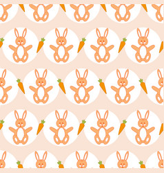 A Rabbit With Carrot On Pink Background