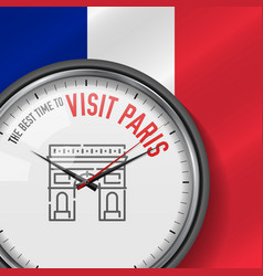 Best Time For Visit Paris White Clock