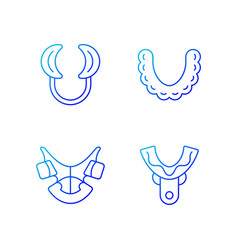 Orthodontic Appliances Gradient Linear Icons Set