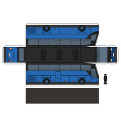 The paper model of a large touristic bus Vector Image