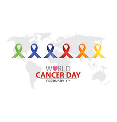 World Cancer Day Creative Greeting Card Ribbon