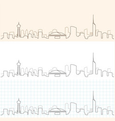 Fukuoka Hand Drawn Skyline