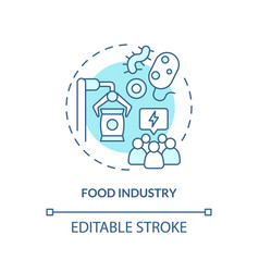 2d Food Industry Blue Line Icon Concept