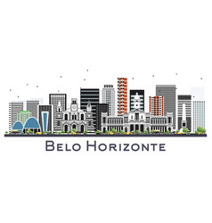 Belo Horizonte Brazil City Skyline With Color