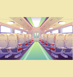 Empty Bus Train Or Airplane Interior With Chairs