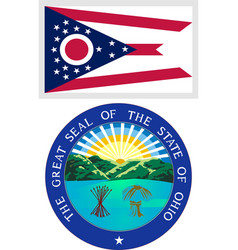 Ohio Us State Flag And Coat Of Arm Design