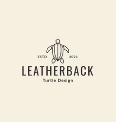 Leatherback Sea Turtle Line Logo Design Graphic