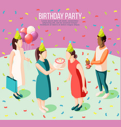 Birthday Party Isometric Poster