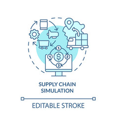 Supply Chain Simulation Turquoise Concept Icon