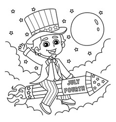 4th Of July Uncle Sam Coloring Page For Kids