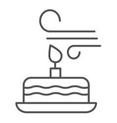 Blowing Out Candles Thin Line Icon Blow