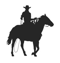 Cowboy with lasso riding a horse Royalty Free Vector Image