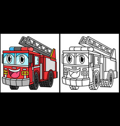 Firetruck With Face Vehicle Coloring