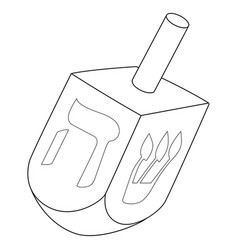 Hanukkah Dreidel Isolated Coloring Page For Kids