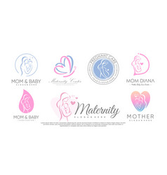 Mom And Baby Logo Design Icon With Unique Element