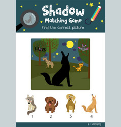 Shadow Matching Game Howling Coyote Animal