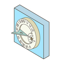 Sundial Icon Isometric Style