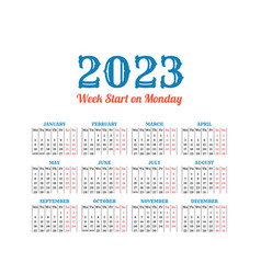 Vintage Calendar On 2023 Start From Monday