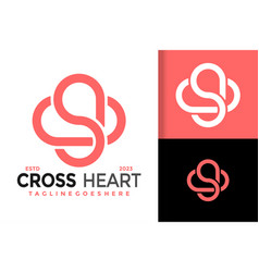 Cross Haert Letter S Logo Icon