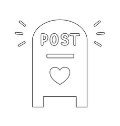 Post Box With Heart Symbol Or Love Mail Box