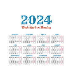 Vintage Calendar On 2024 Start From Monday