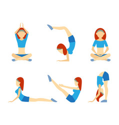 Yoga Girl In Six Positions