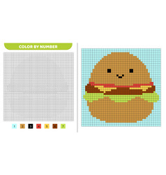 Burger Squishmallow Color By Number Pixel