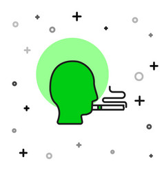 Filled Outline Man Smoking A Cigarette Icon