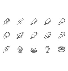 Ice Cream Line Icons Set