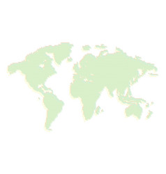 Isolated Green Color Worldmap Of Dots On White