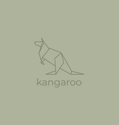 Kangaroo Origami Abstract Line Art Kangaroo Logo