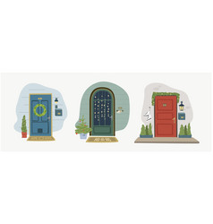 Set Ith X-mas Decorated Home Front Doors