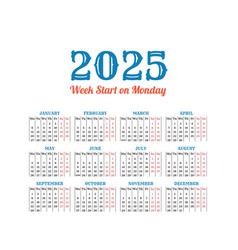 Vintage Calendar On 2025 Start From Monday