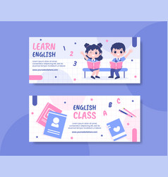 English Class Horizontal Banner Template Hand