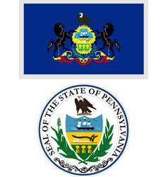 Pennsylvania Us State Flag And Coat Of Arm Design