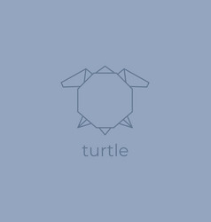 Turtle Origami Abstract Line Art Logo