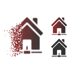 Dust Dotted Halftone Home Internet Connection Icon