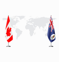 Canada And Cayman Islands Flags For Official