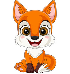 Cute fox cartoon Royalty Free Vector Image - VectorStock