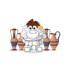 Cotton With Greek Clothing Cartoon Mascot