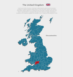 Map United Kingdom County Gloucestershire