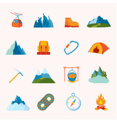 Mountain Icons Flat