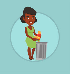 Woman Throwing Junk Food